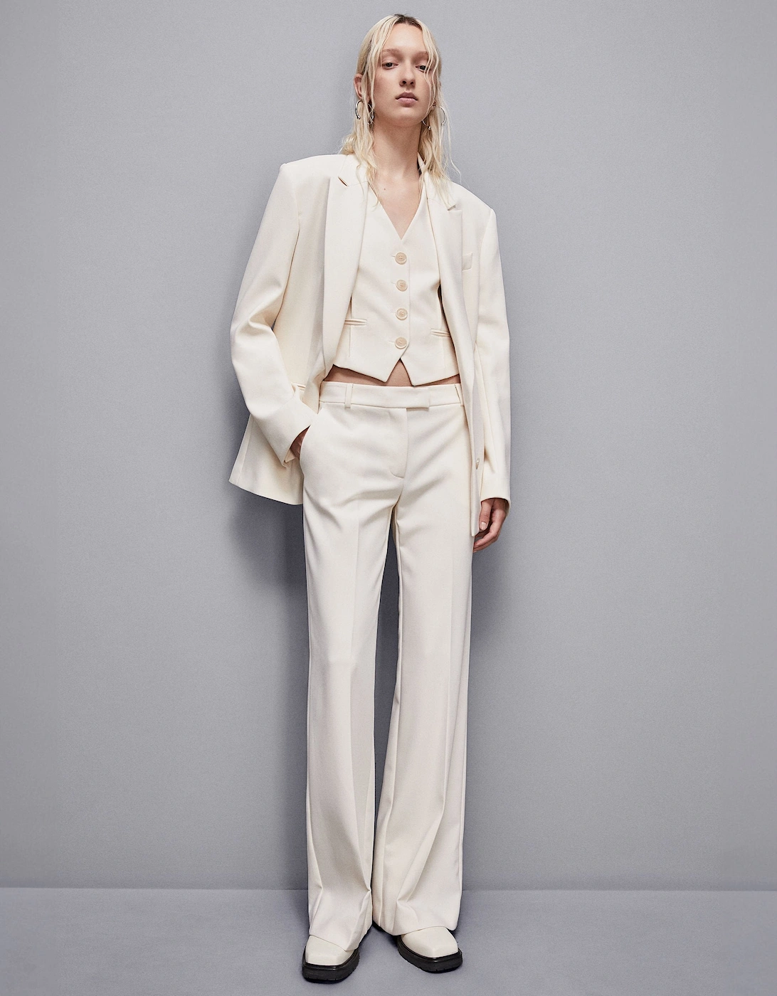 Patrizia Pepe Women's Tailored Trousers - Odyssey White - Size: 12