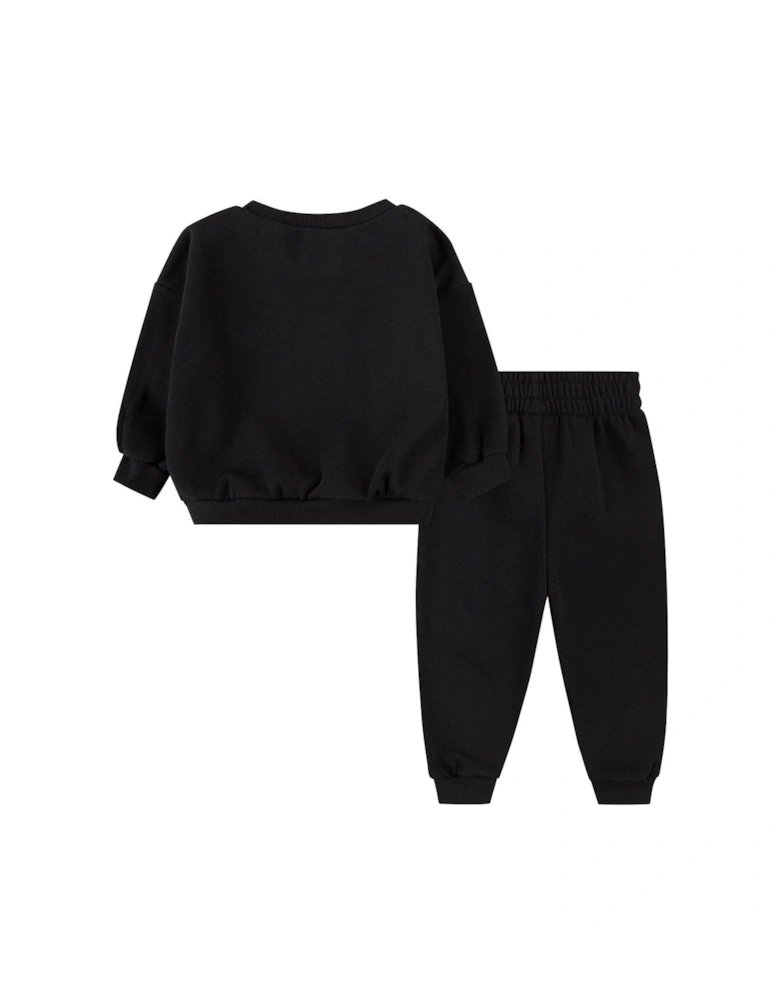 Infants Essential Fleece Crew Tracksuit - Black