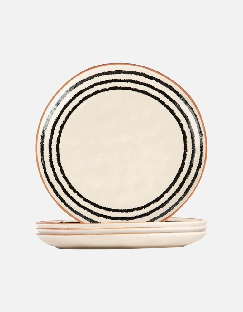  4x Striped Rim 20.5cm Side Plate