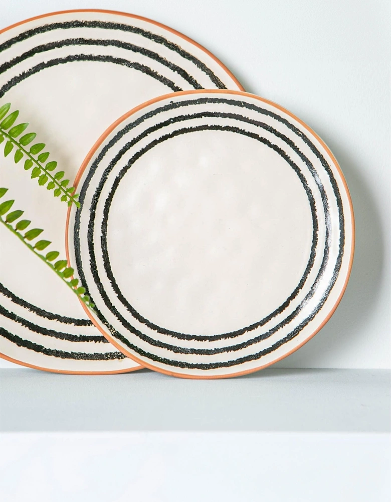  4x Striped Rim 20.5cm Side Plate