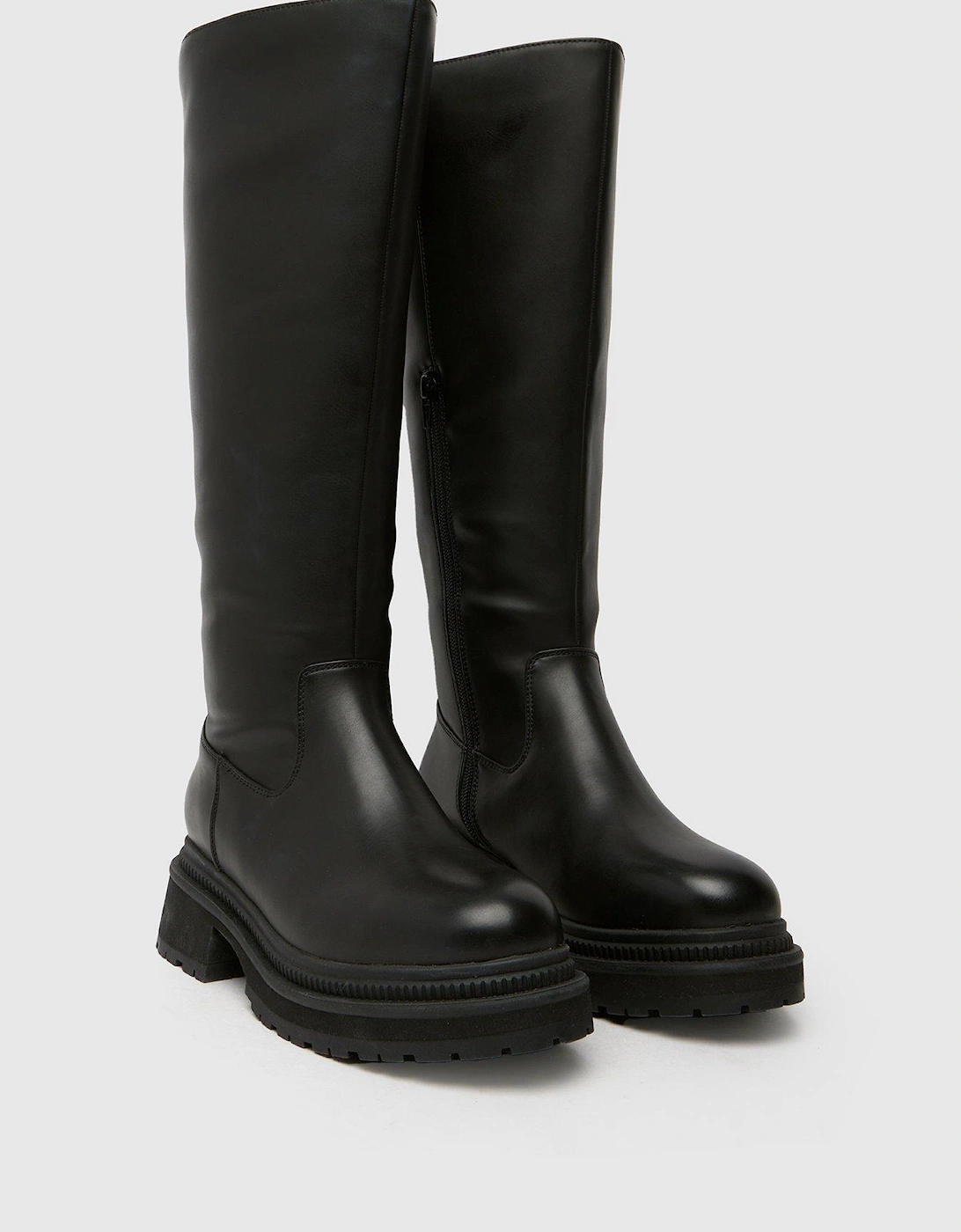 Wide Fit Delma Knee High Boot - Black