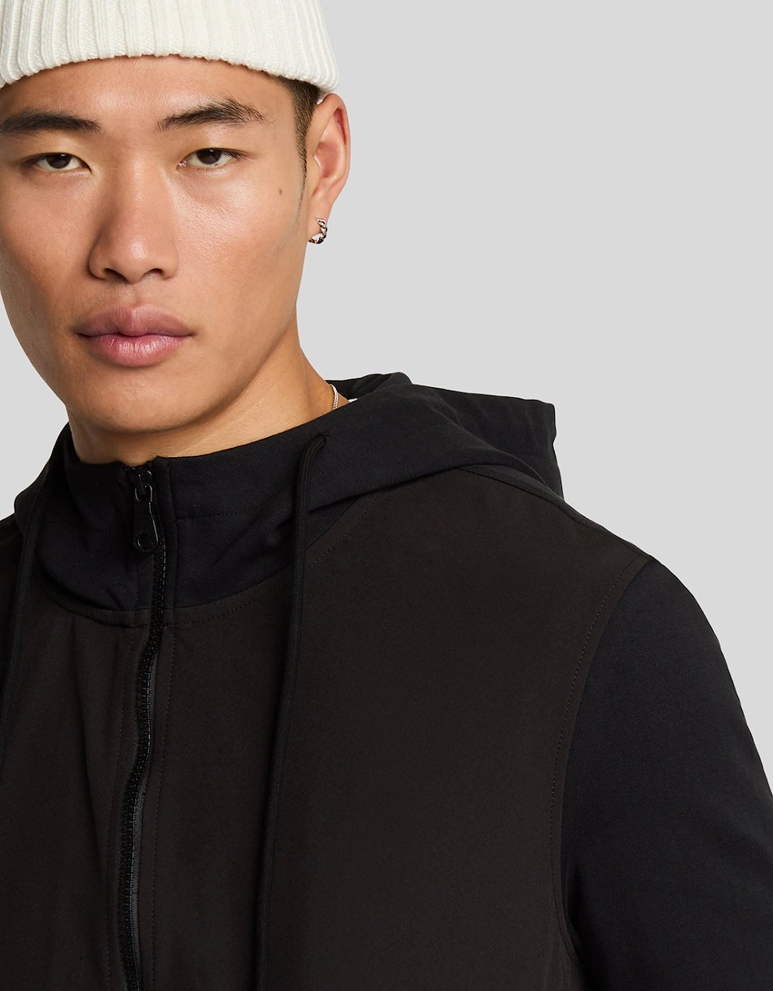 Softshell Hybrid Zip Through Hoodie