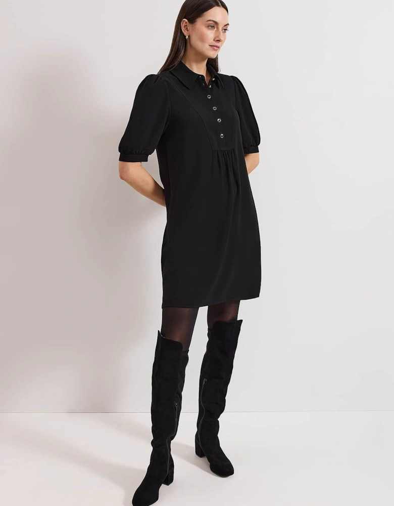 Claudia Button Swing Mini Dress