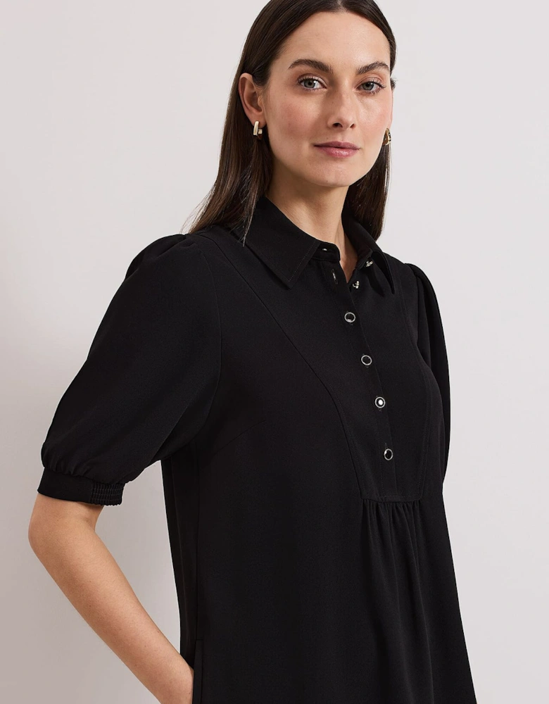 Claudia Button Swing Mini Dress