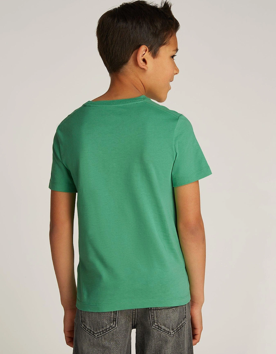 Kids Chest Monologo Short Sleeve T-Shirt - Green