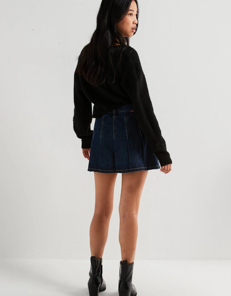 Pleated Mini Skirt - Remember Together - Blue