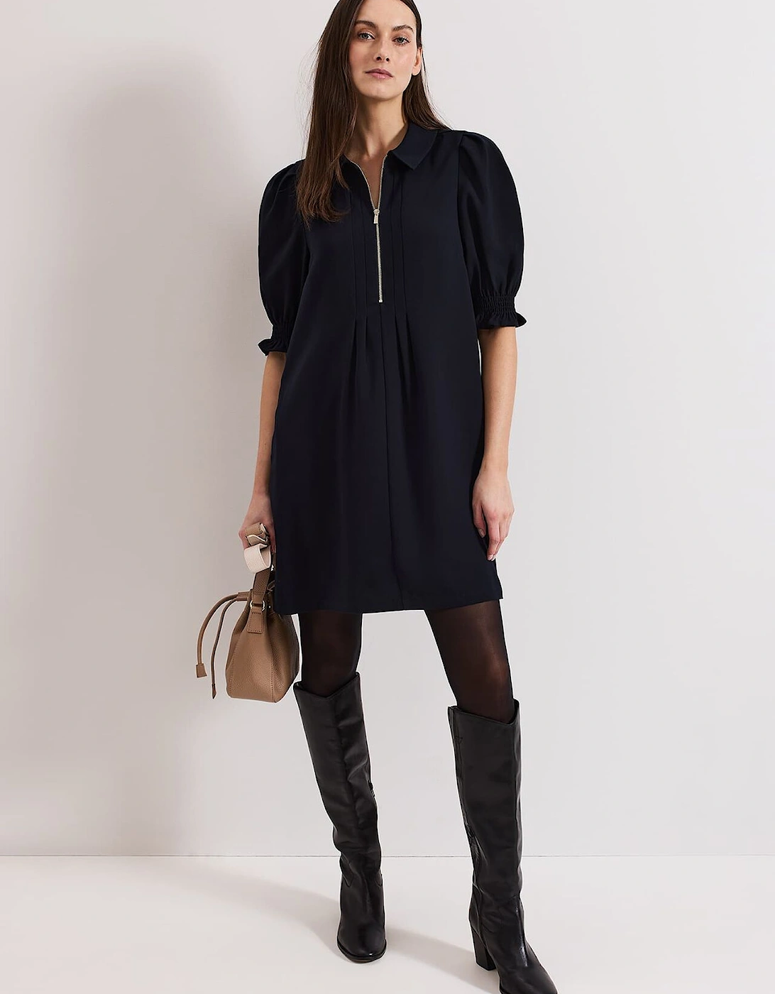 Candice Navy Zip Mini Dress