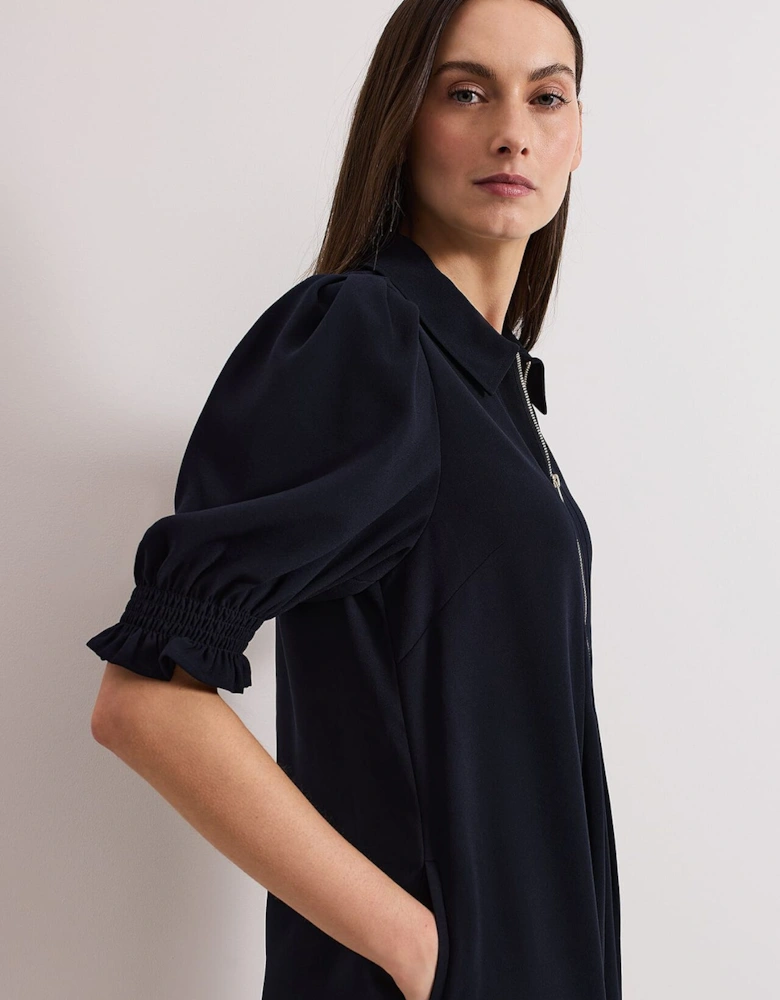 Candice Navy Zip Mini Dress