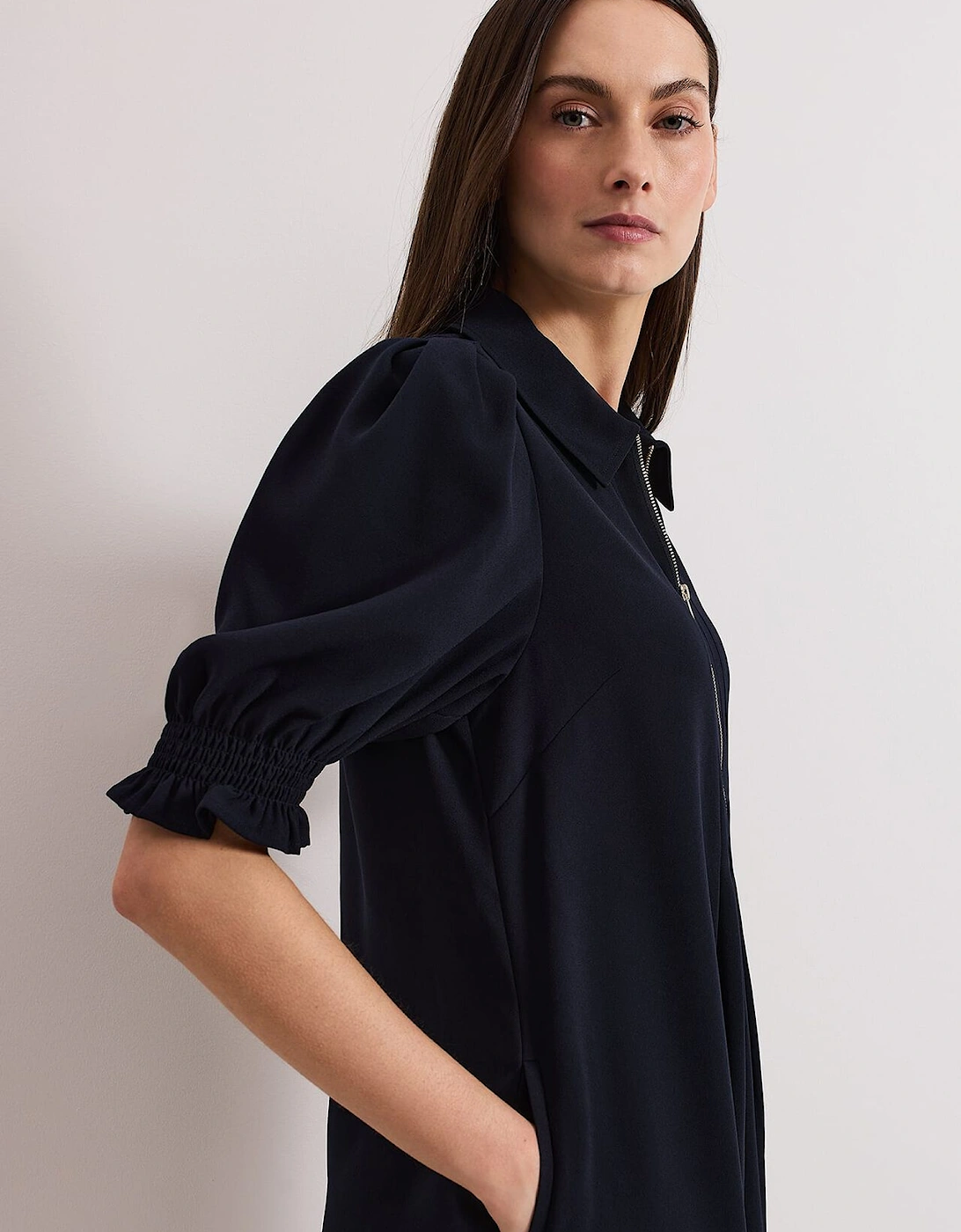 Candice Navy Zip Mini Dress