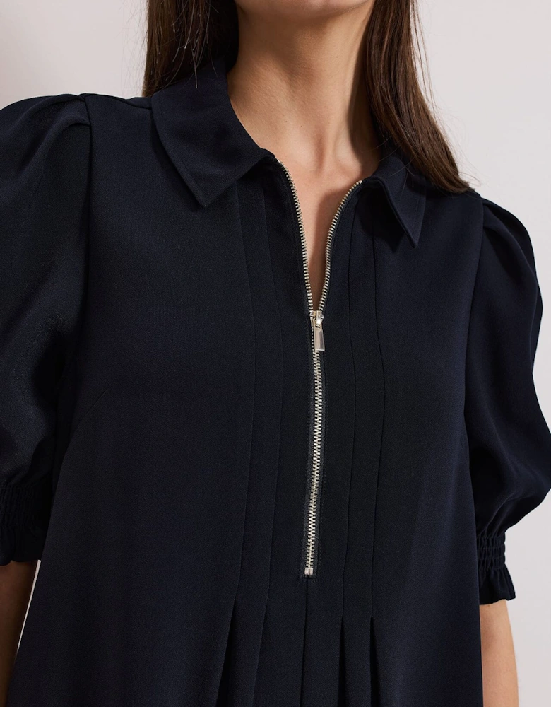 Candice Navy Zip Mini Dress