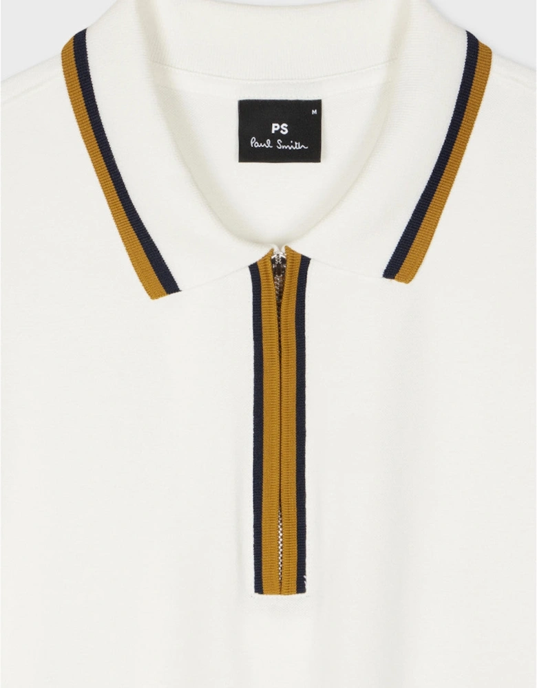 PS Half Zip Polo Shirt 02A Off White