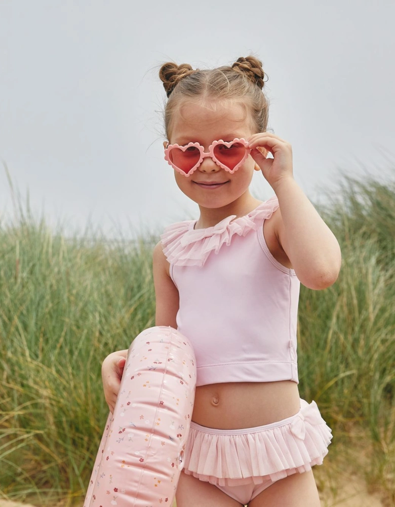 Girls Pink Bow Tankini (UPF50)