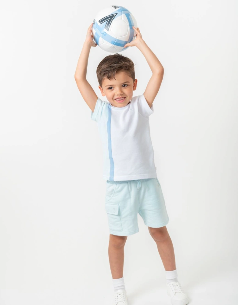 Boys Pale Blue and White Short Set