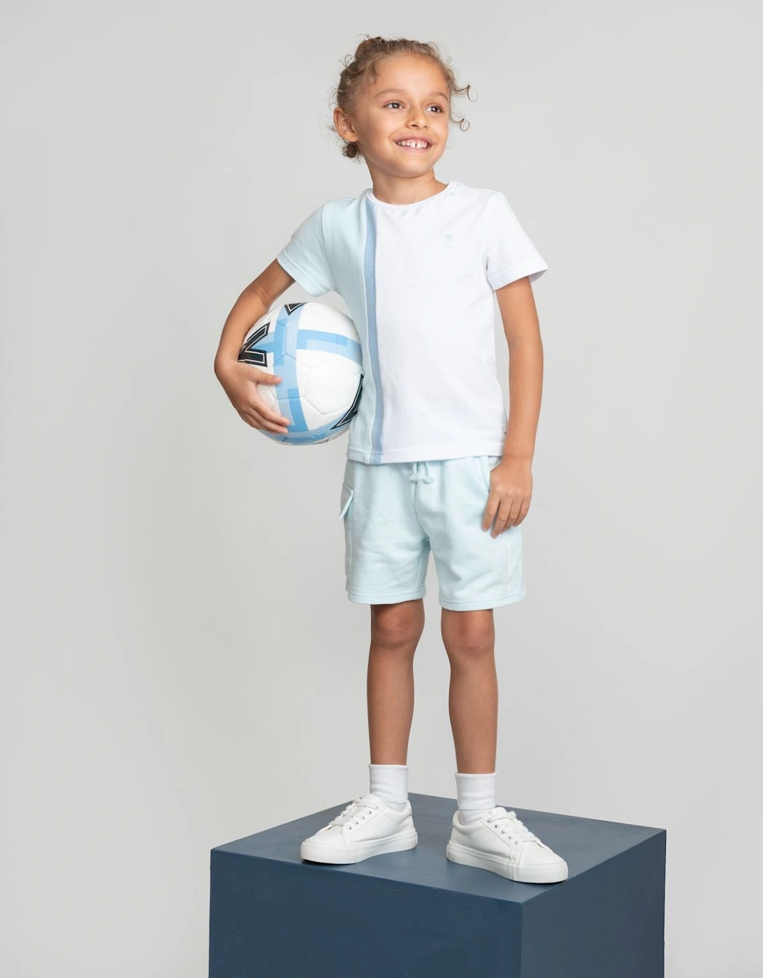 Boys Pale Blue and White Short Set