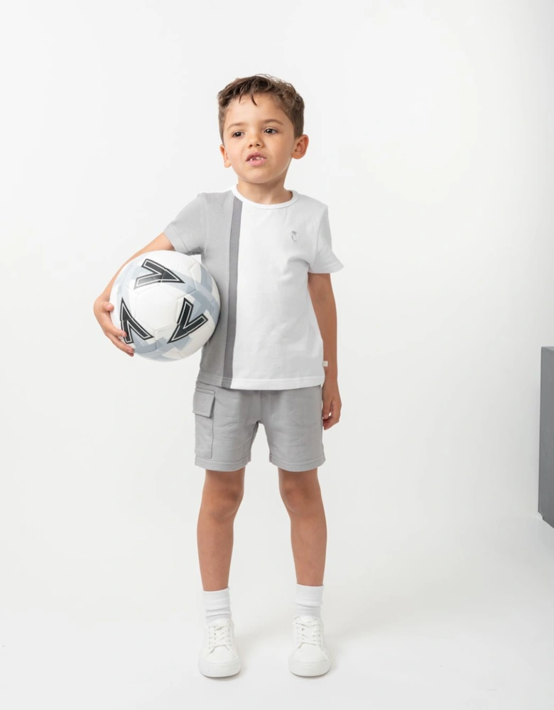 Boys Grey and White Short Set