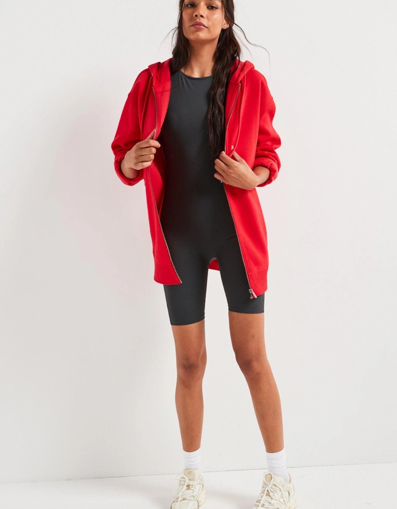 The Essential Zip Through Hoodie - Red