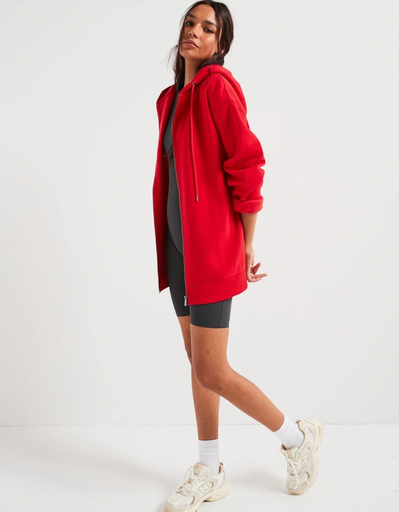 The Essential Zip Through Hoodie - Red