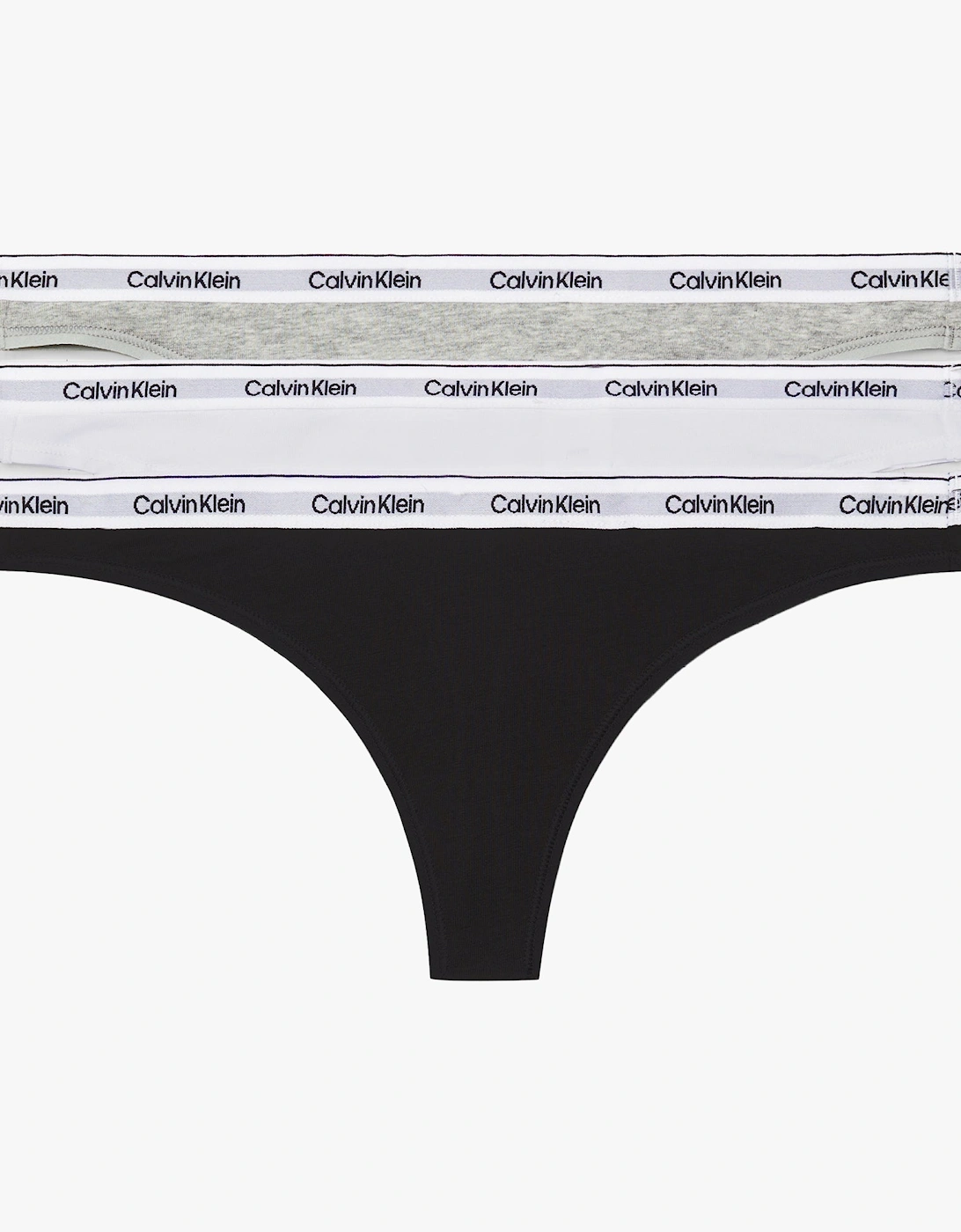Calvin Klein Women's Black Modern Logo 3 Pack Thongs Multicoloured - : None/12 Medium