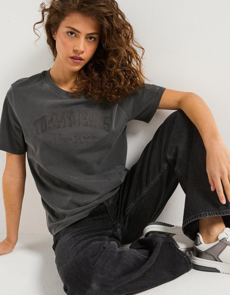 Varisty Logo Oversized T-Shirt - Black