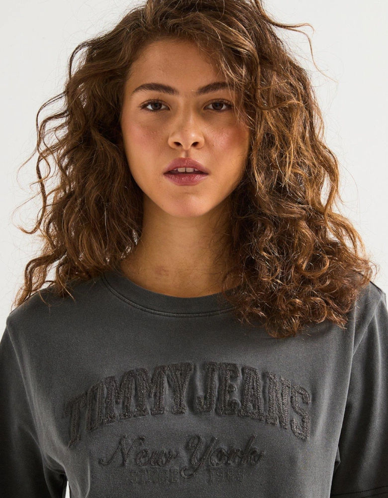 Varisty Logo Oversized T-Shirt - Black