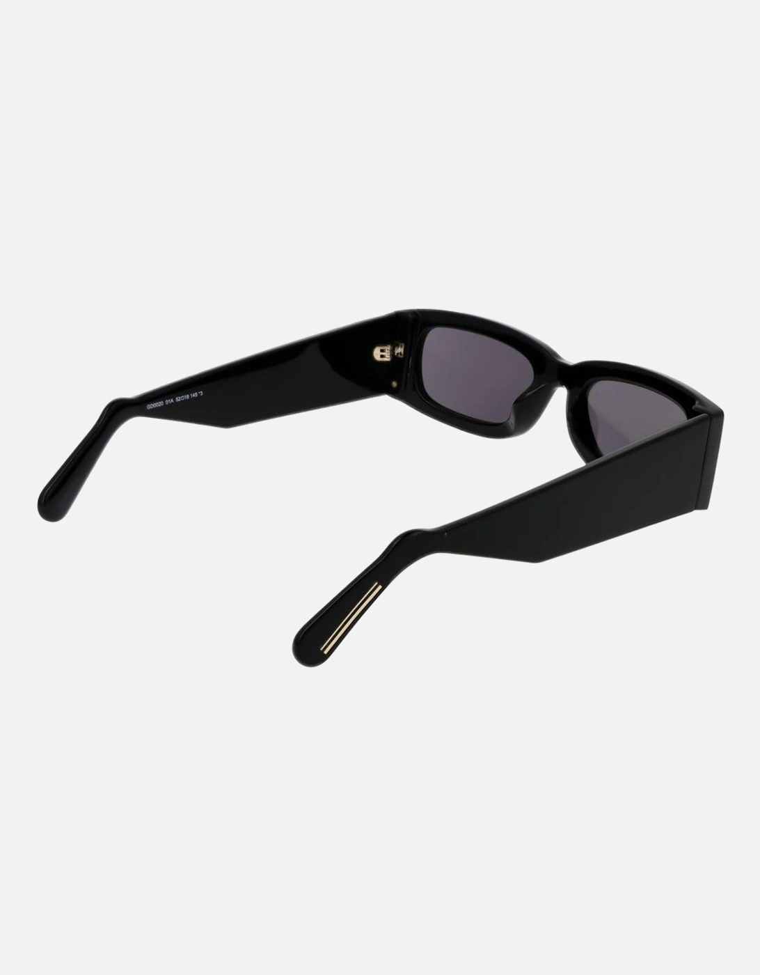 Rectangle Full-Rim Acetate Sunglasses with Grey Lenses Unisex - Black