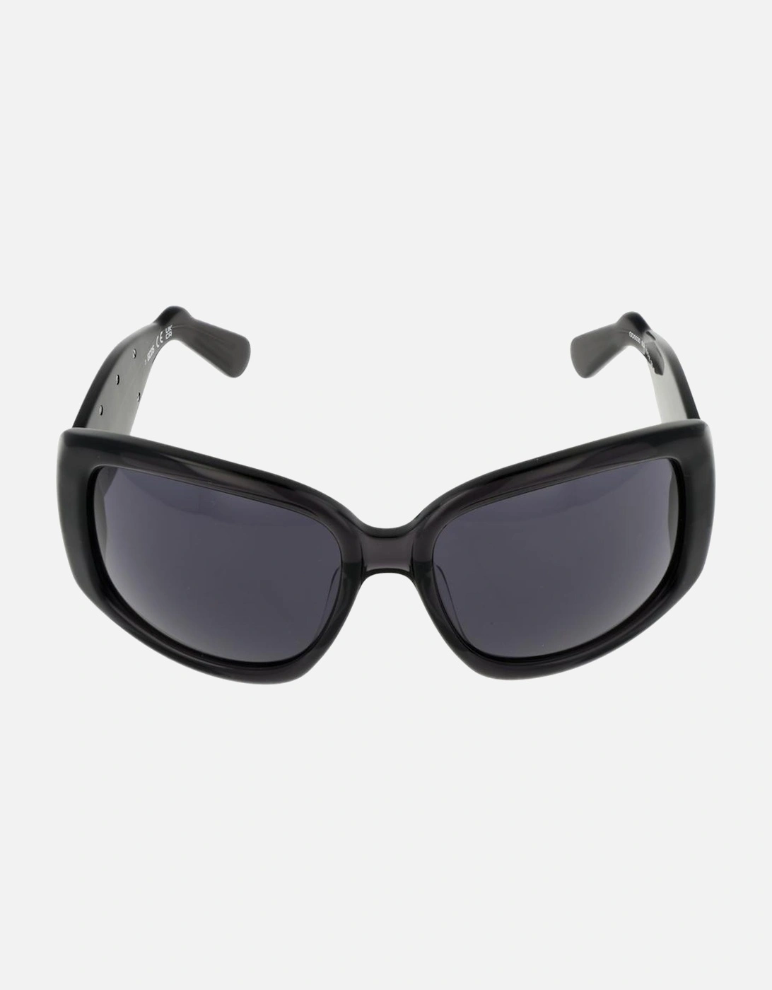 Butterfly Full-Rim Acetate Sunglasses with Grey Lenses Unisex - Black