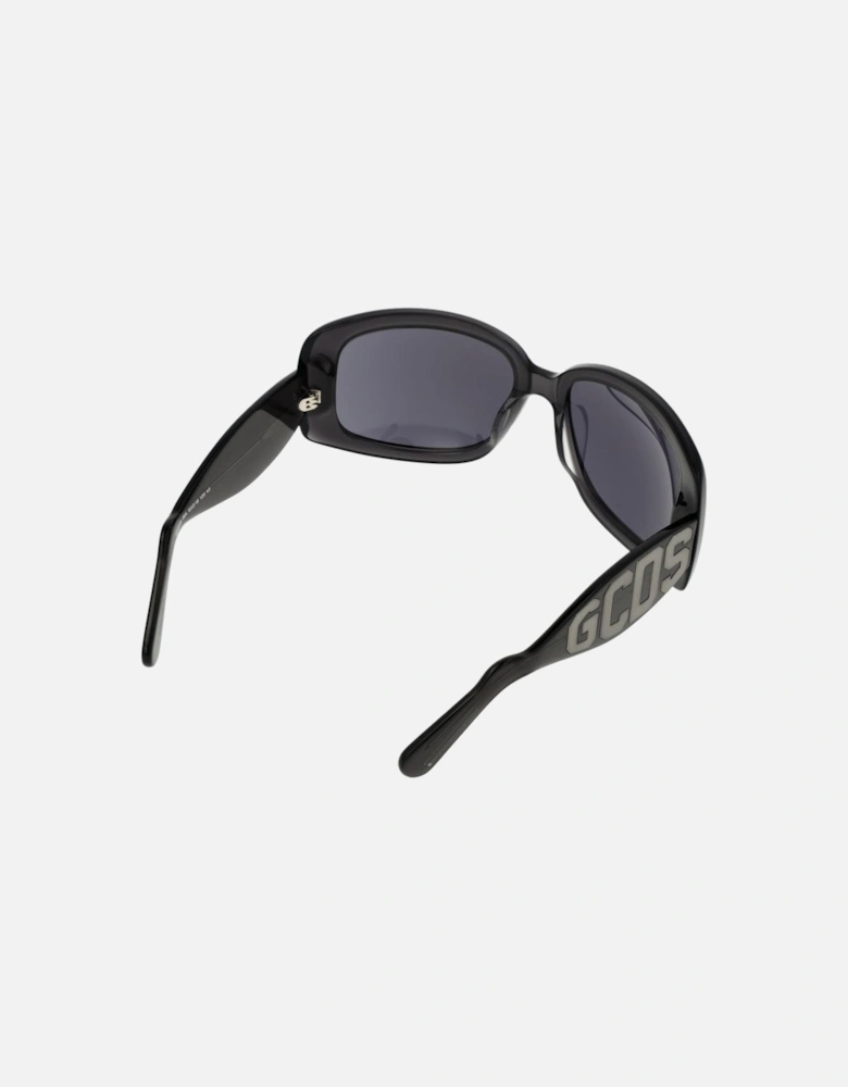 Butterfly Full-Rim Acetate Sunglasses with Grey Lenses Unisex - Black