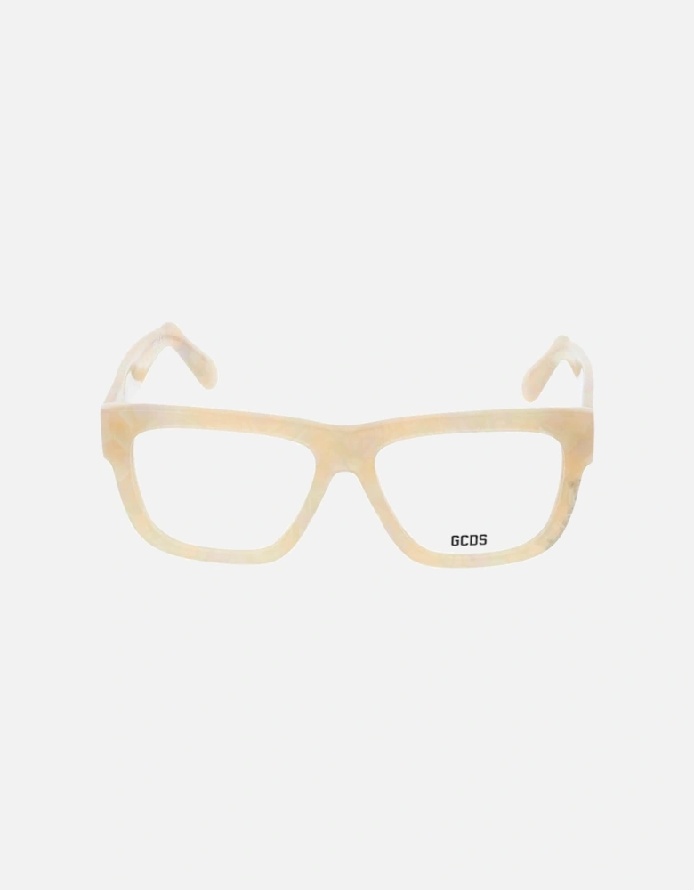 Rectangle Full-Rim Acetate Frame Glasses Unisex - White