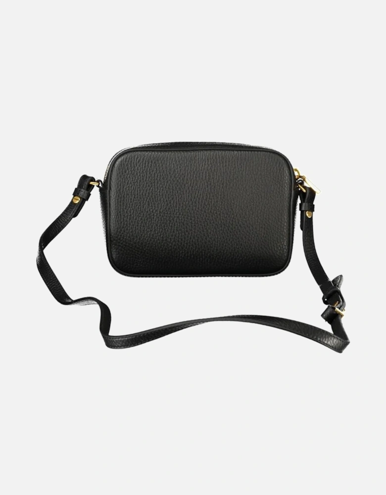 Sleek Leather Handbag with Adjustable Strap Women - Black
