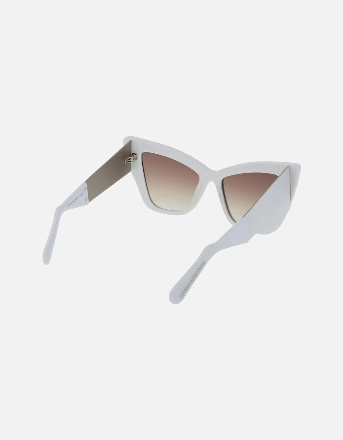 Cat Eye Mirrored Sunglasses with Full-Rim Frame Women - White