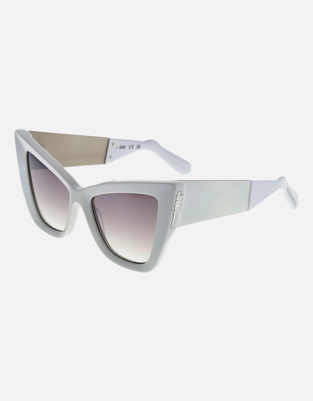 Cat Eye Mirrored Sunglasses with Full-Rim Frame Women - White, 4 of 3