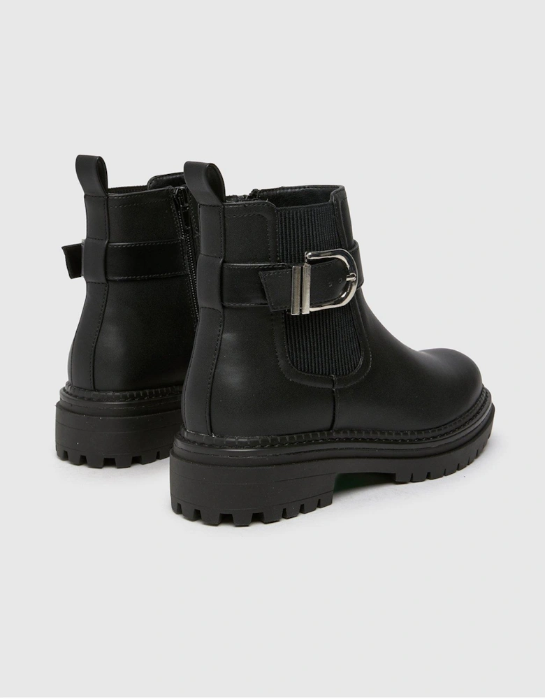 Amari Chunky Buckle Boot - Black