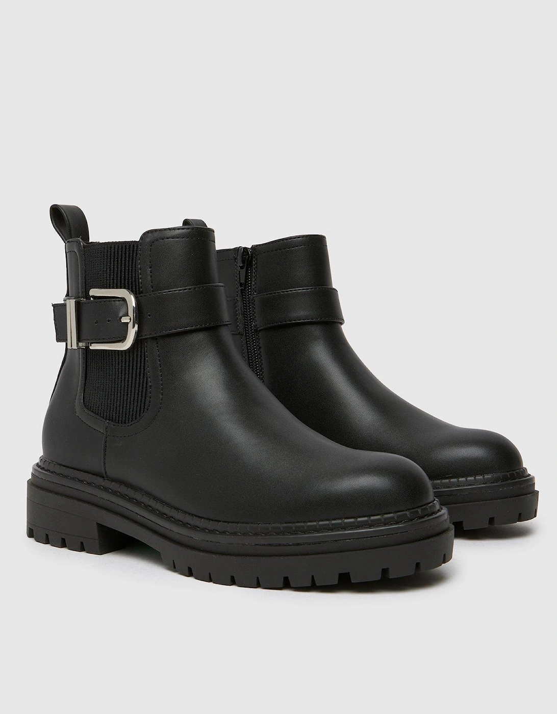 Amari Chunky Buckle Boot - Black