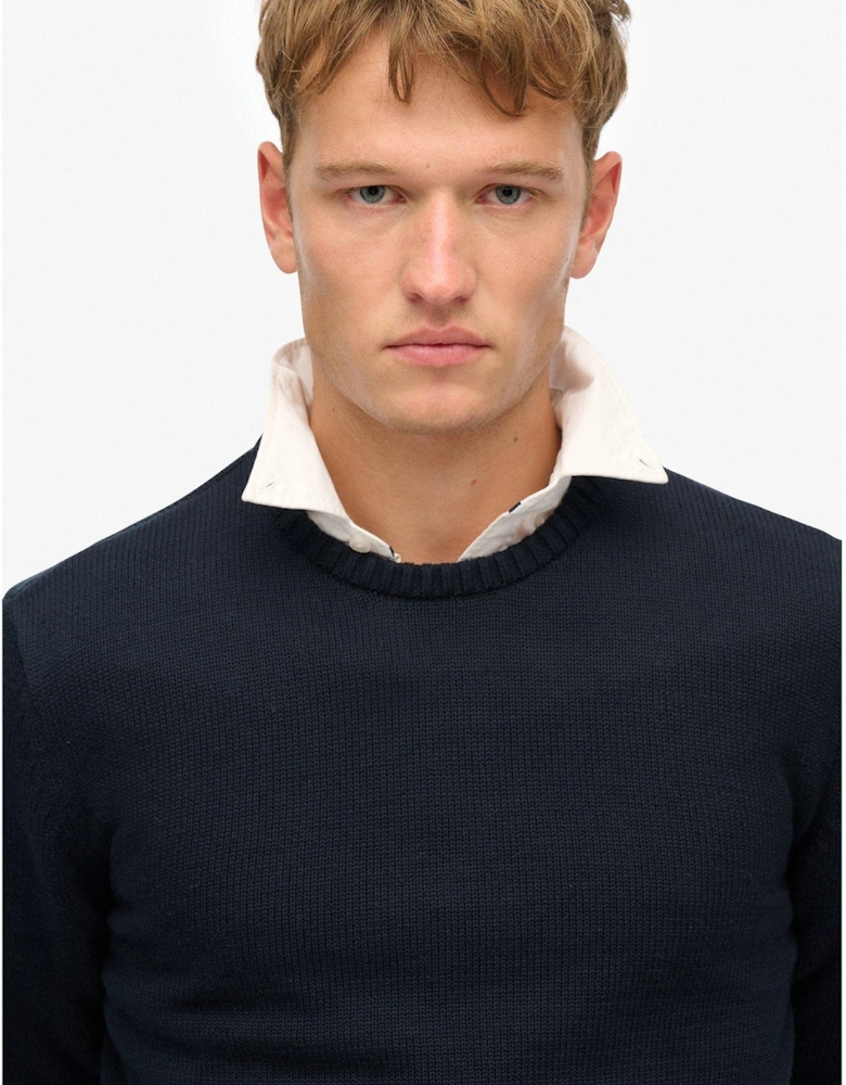 Classic Crew Knitted Jumper-Navy