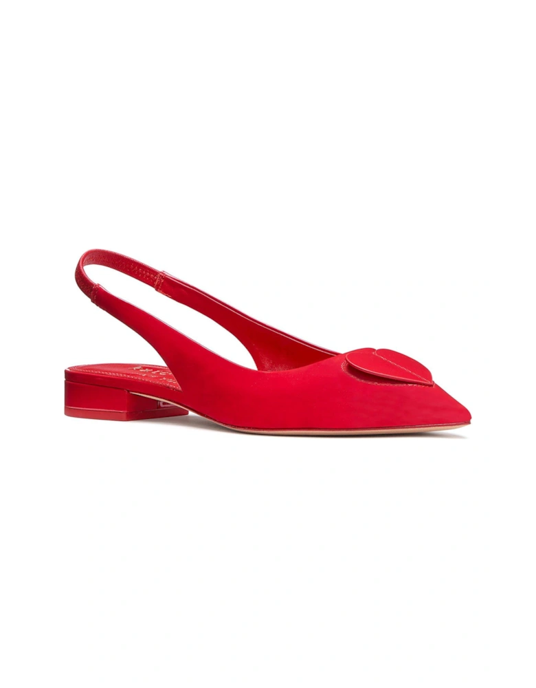 Perfect Pair Heart Slingback Flat - Red