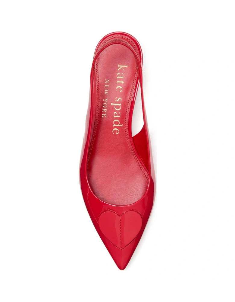 Perfect Pair Heart Slingback Flat - Red