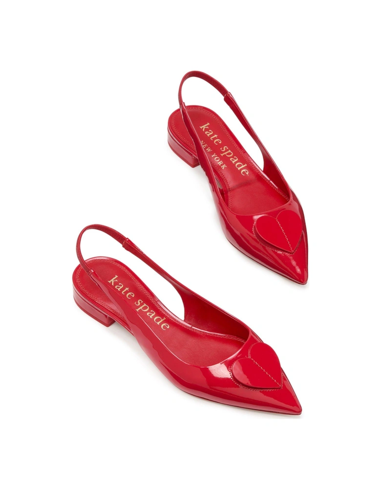 Perfect Pair Heart Slingback Flat - Red