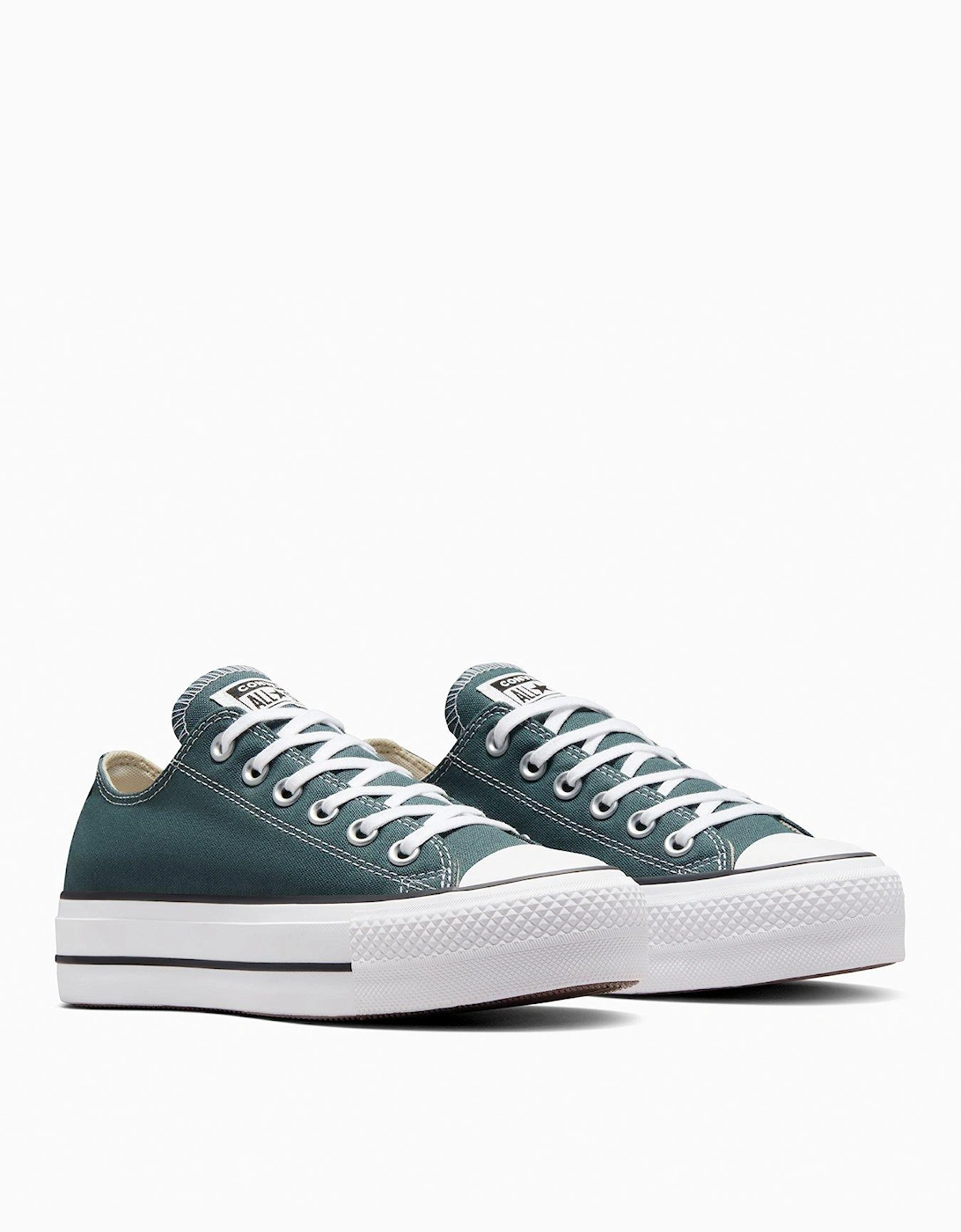 Womens Chuck Taylor All Star Lift Canvas Ox - True Nature/Natural Ivory/Black - Green