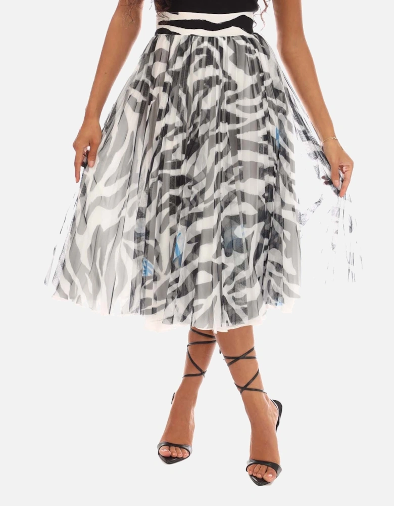 Zebra Pleated Skirt