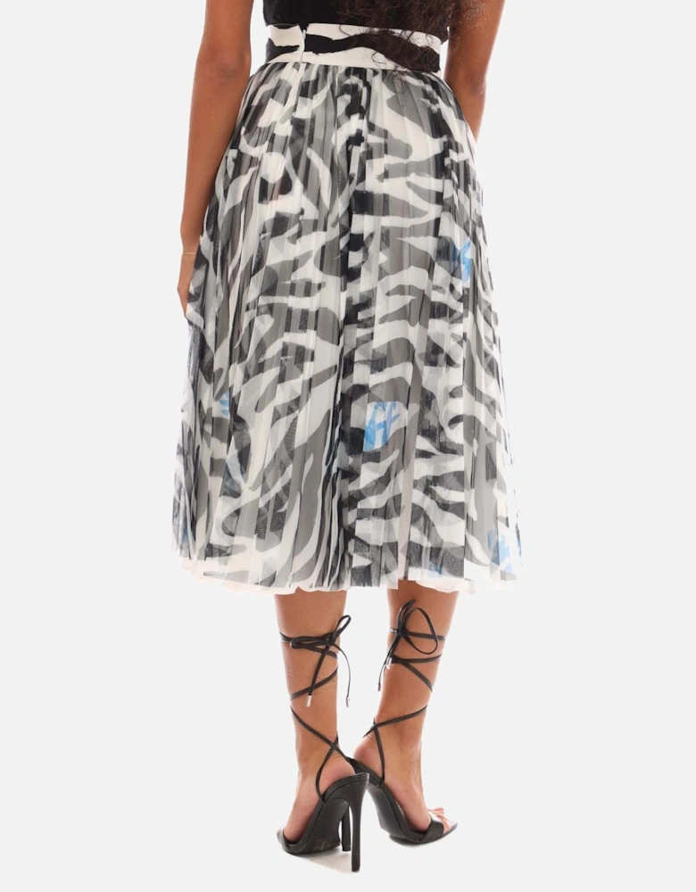 Zebra Pleated Skirt