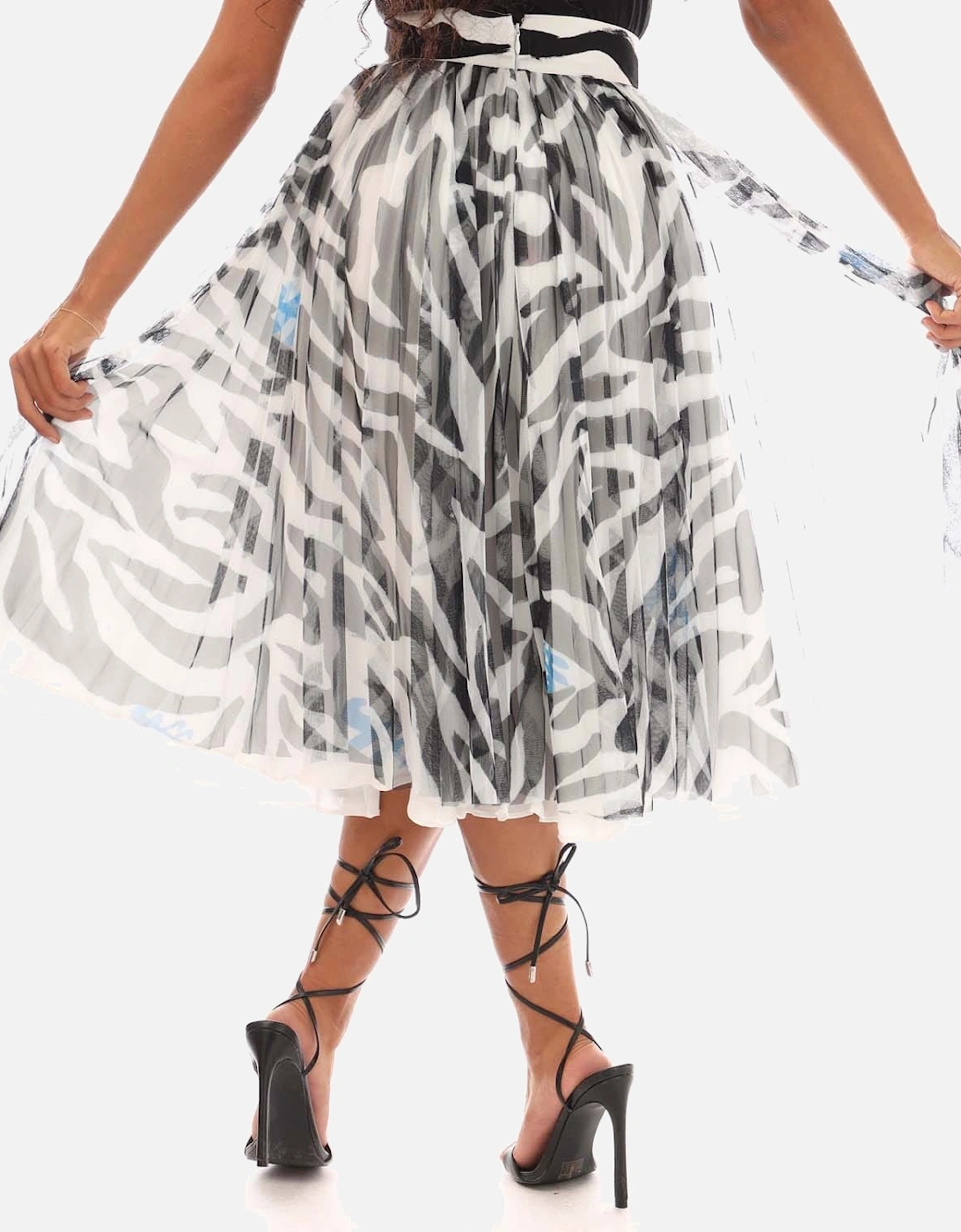 Zebra Pleated Skirt