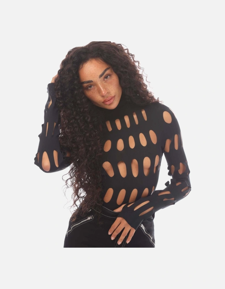 Sexy Net Turtleneck Top