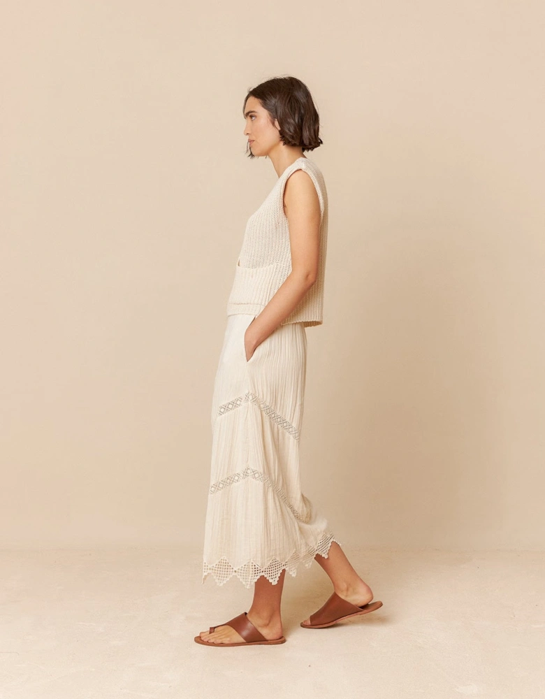 English Rib Knit Vest - Cream