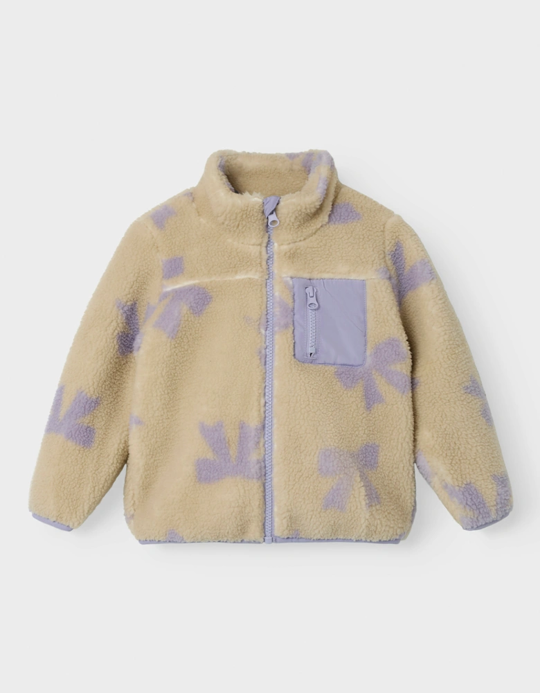 Girl's Monica Teddy Jacket Bow Fog