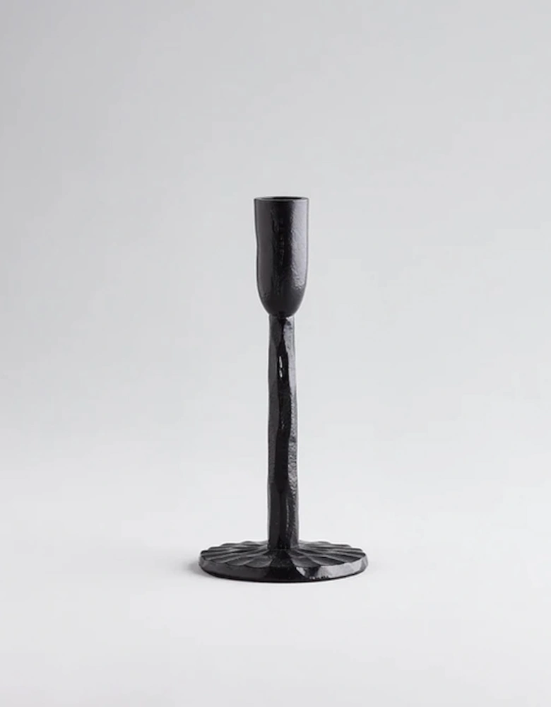 St Eval Black Candlestick Small