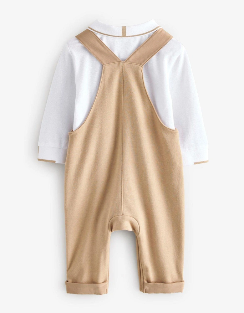 Baby Boys Dungarees - Beige