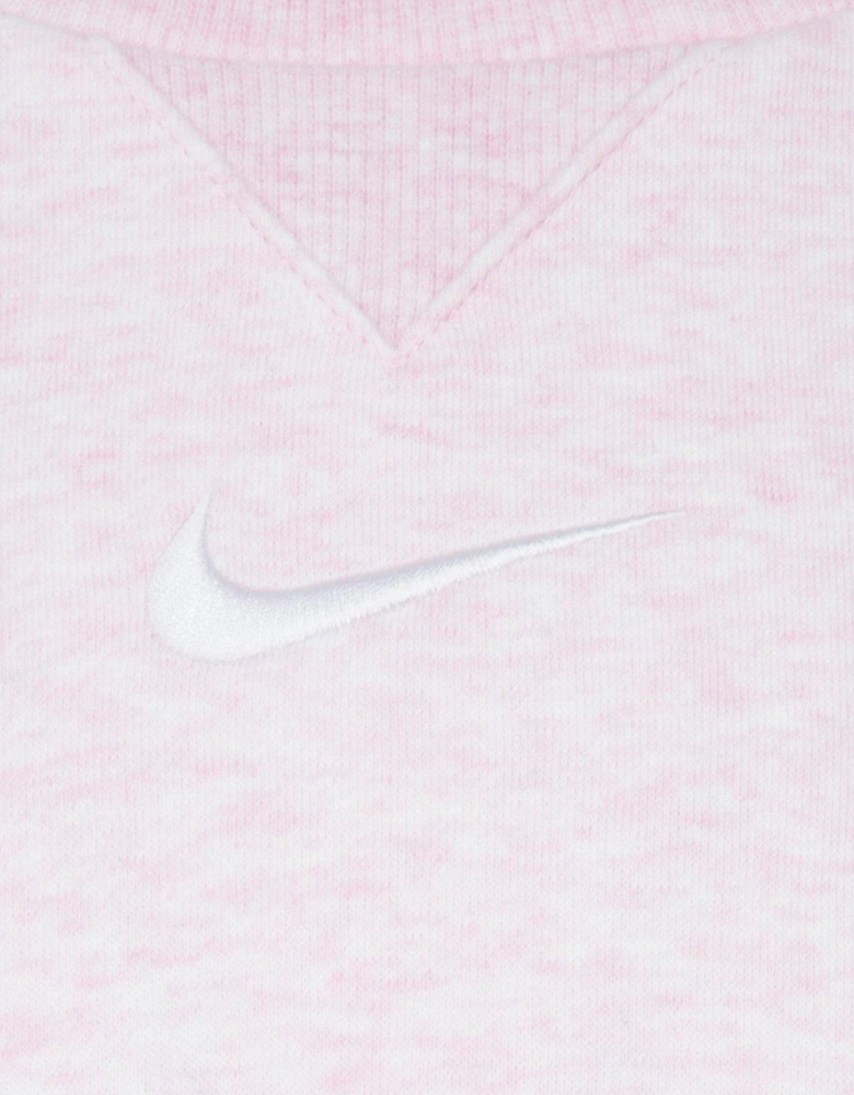 Kids Essential Fleece Crew Tracksuit - Pink