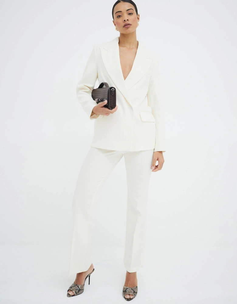 Oversized Double Breasted Blazer - Cream
