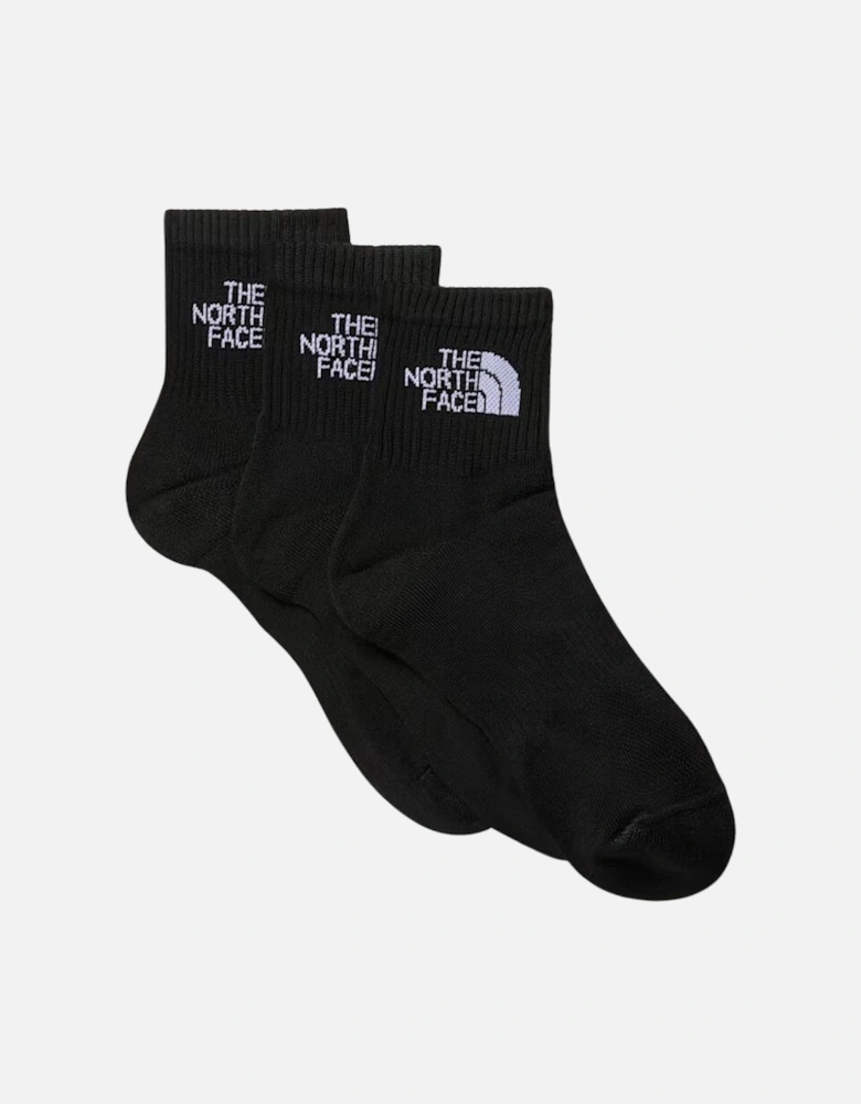 TNF Multi Sport Cushion Quarter Sock 3-Pack - TNF Black