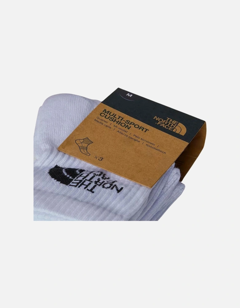 TNF Multi Sport Cushion Quarter Sock 3-Pack - TNF White